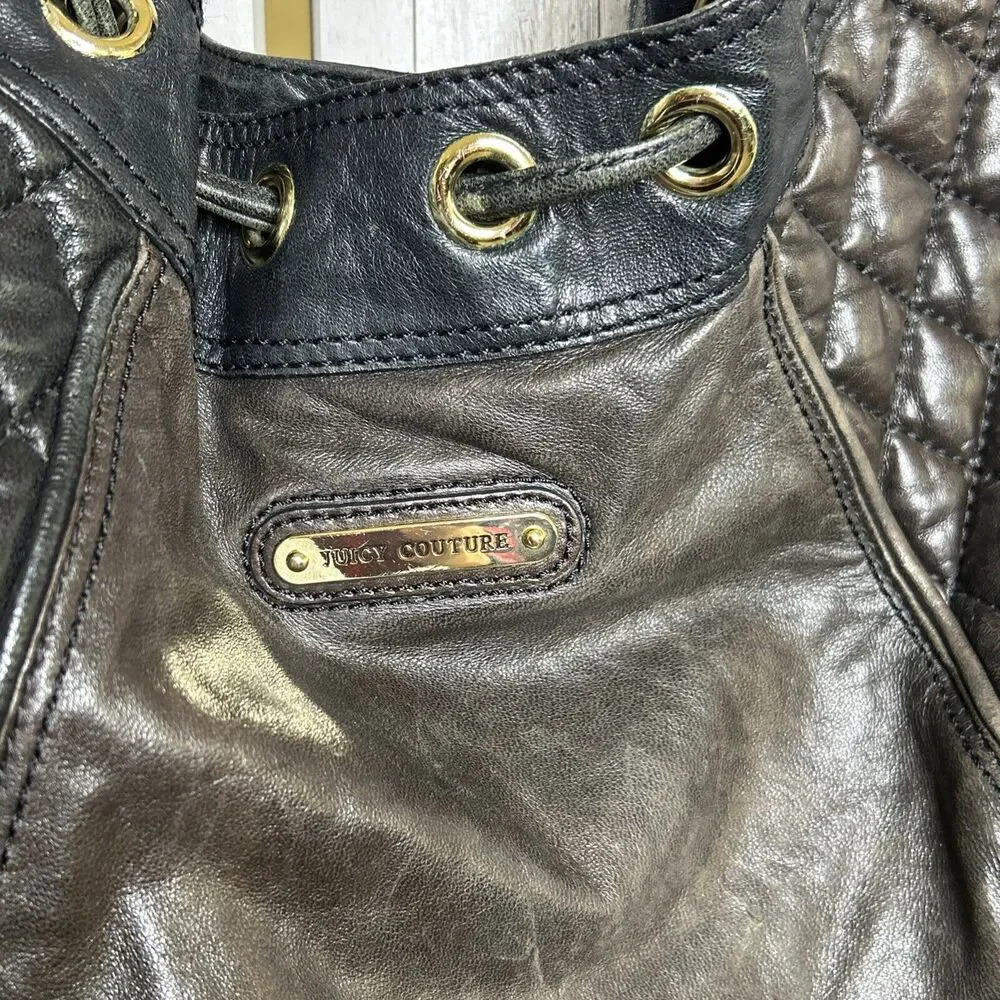 Y2K Juicy Couture Vintage Genuine Leather Shoulder Bag Shoulder Quilted - Picture 3 of 16